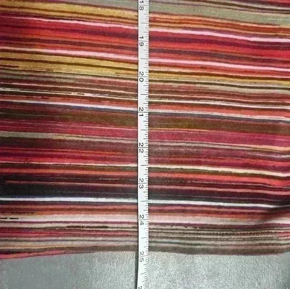 Rafaella Multi Stripe 100% Cotton Tunic With Gold Button Detail Size 1X - Picture 8 of 9